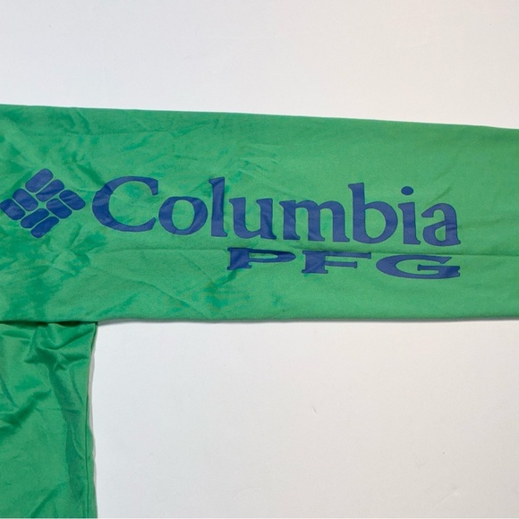 Columbia PFG Mens Small Bright Green Omni Shade Sleeve Crew Neck Long Sleeve - Picture 3 of 5